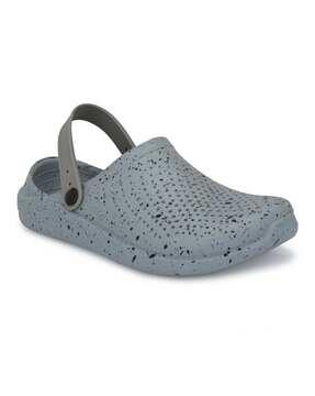 men round-toe slip-on clogs