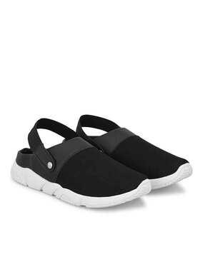 men round-toe slip-on clogs