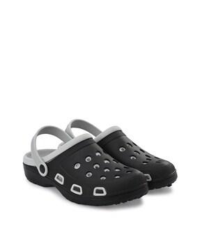 men round-toe slip-on clogs