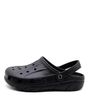 men round-toe slip-on clogs