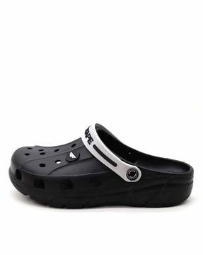 men round-toe slip-on clogs