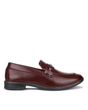 men round-toe slip-on formal shoes