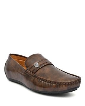 men round-toe slip-on formal shoes