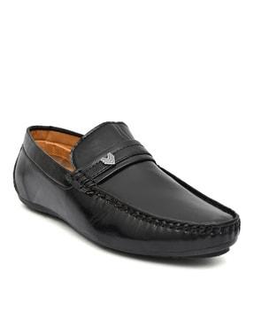 men round-toe slip-on formal shoes