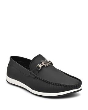 men round-toe slip-on formal shoes