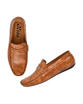 men round-toe slip-on formal shoes