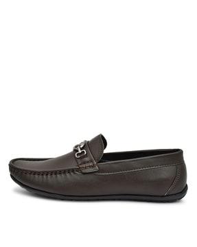 men round-toe slip-on formal shoes