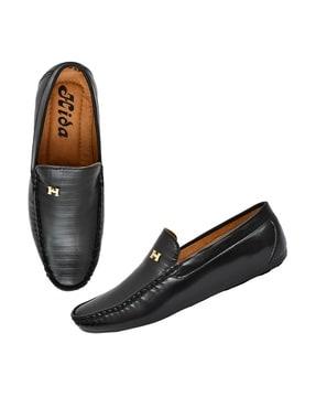 men round-toe slip-on formal shoes