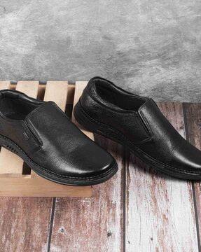 men round-toe slip-on formal shoes