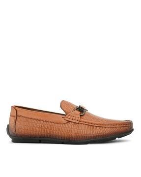 men round-toe slip-on loafers