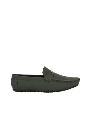 men round-toe slip-on loafers