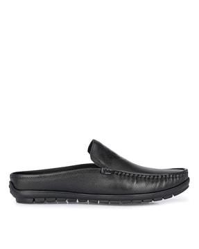 men round-toe slip-on loafers