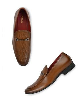 men round-toe slip-on loafers