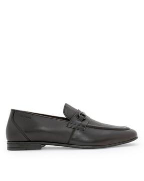 men round-toe slip-on loafers