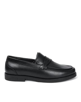 men round-toe slip-on loafers