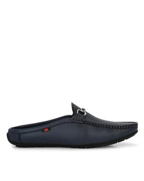 men round-toe slip-on loafers