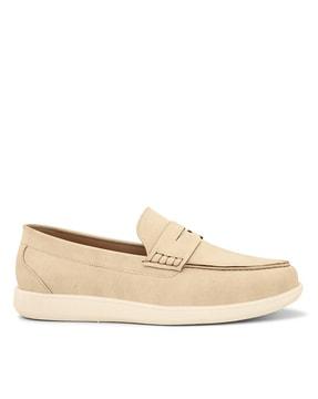 men round-toe slip-on loafers