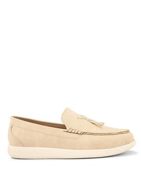 men round-toe slip-on loafers