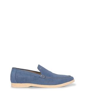 men round-toe slip-on loafers