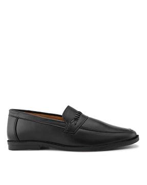 men round-toe slip-on loafers