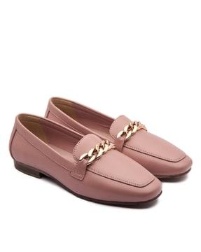 men round-toe slip-on mocassins