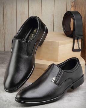 men round-toe slip-on mocassins