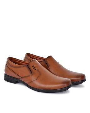 men round-toe slip-on mocassins