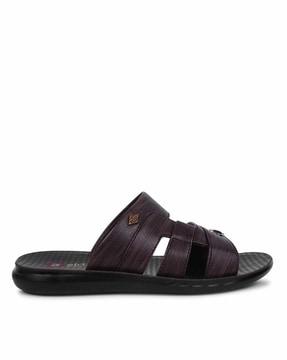 men round-toe slip-on sandals