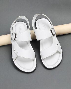 men round-toe slip-on sandals