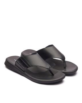 men round-toe slip-on sandals