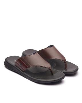 men round-toe slip-on sandals