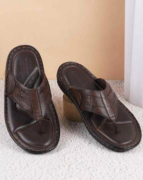 men round-toe slip-on sandals