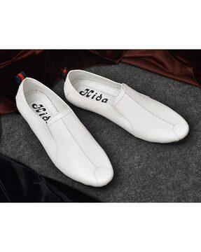 men round-toe slip-on shoes