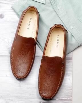 men round-toe slip-on shoes