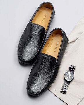 men round-toe slip-on shoes