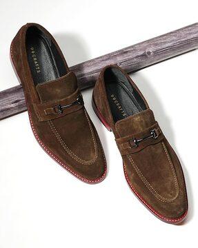 men round-toe slip-on shoes