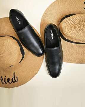 men round-toe slip-on shoes