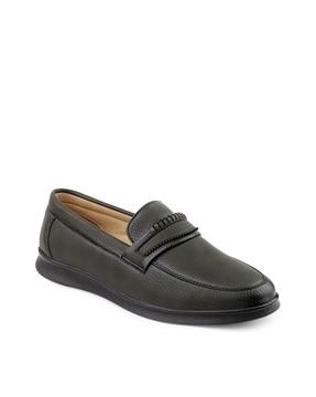 men round-toe slip-on shoes