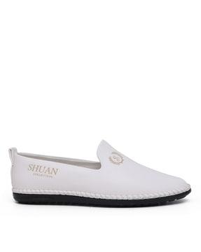 men round-toe slip-on shoes