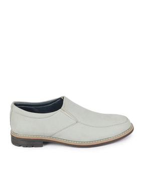 men round-toe slip-on shoes