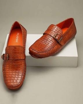 men round-toe slip-on shoes