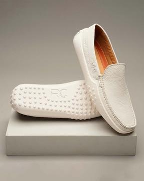 men round-toe slip-on shoes