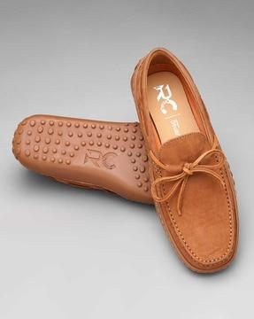 men round-toe slip-on shoes