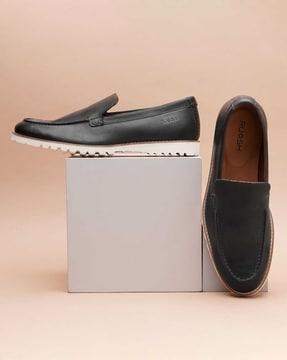 men round-toe slip-on shoes