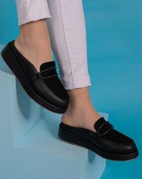 men round-toe slip-on shoes