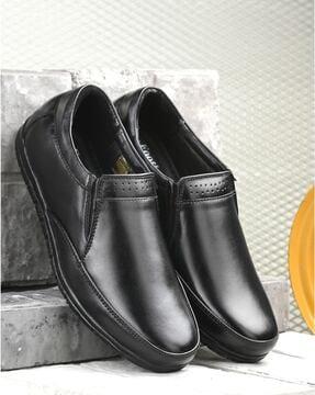 men round-toe slip-on shoes