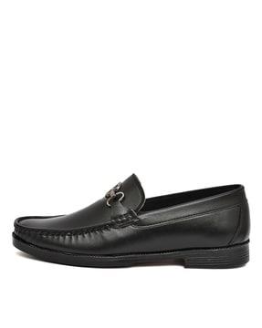 men round-toe slip-on shoes