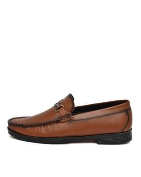 men round-toe slip-on shoes