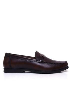 men round-toe slip-on shoes