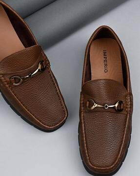 men round-toe slip-on shoes